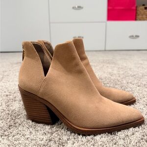 Vince Camuto Tan Suede Ankle Booties